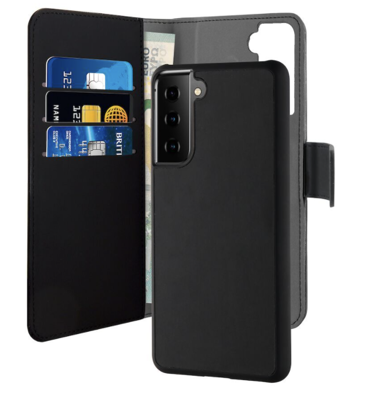 Mynd af Puro Samsung S21+ Leðurveski Svart G996