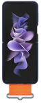 Mynd af Samsung Z Flip3 Silicone Cover with Strap Blátt