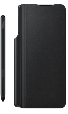 Mynd af Samsung Z Fold3 Flip cover með S Penna Svart F926