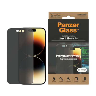 Mynd af PanzerGlass iPhone 14 Pro UWF Privacy Svart